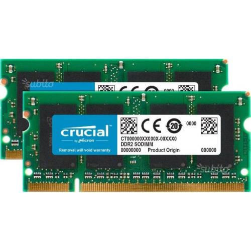 KIT RAM CRUCIAL 4GB (2X2GB) DDR2-800 800MHz SODIMM